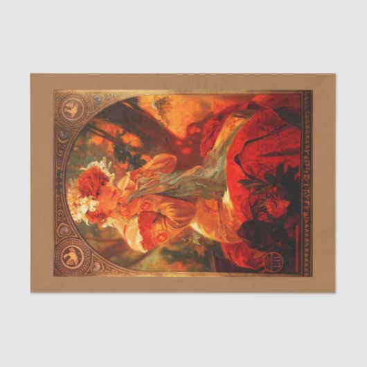 Papier Mousseline Papier de découpage 10"x15" - Alphonse Mucha 38 (Recto)