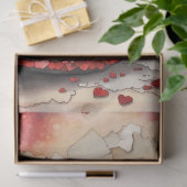 Papier Mousseline Papier de découpage à talon aigu rouge coeur (Cadeau)