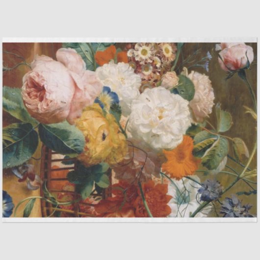 Papier Mousseline Papier de découpage à vie morte florale (Recto)