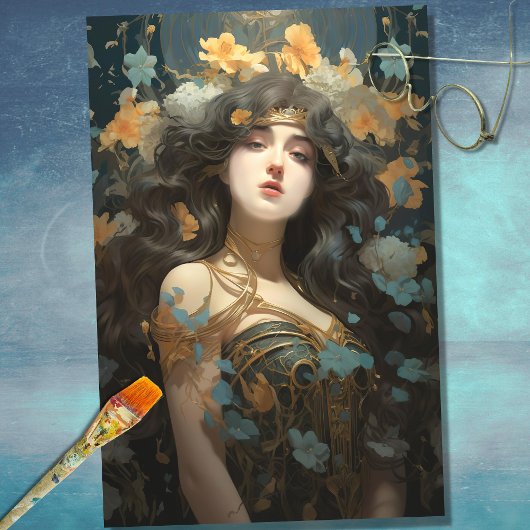 Papier Mousseline Papier de découpage Art Nouveau Femme 3