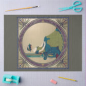 Papier Mousseline Papier de découpage Art Nouveau Lady en attente (Artisanat)