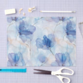 Papier Mousseline Papier de découpage bleu floral translucide (Artisanat)