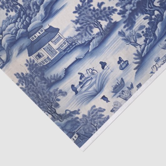 Papier Mousseline Papier de découpage bleu saule (Détail)