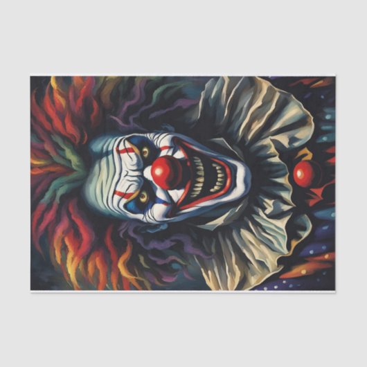 Papier Mousseline Papier de découpage clown d'arc-en-ciel d'Hallowee (Recto)