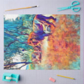 Papier Mousseline Papier de découpage coloré du Sahara Lion (Artisanat)