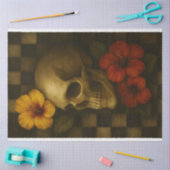 Papier Mousseline Papier de découpage crâne gauche et Hibiscus (Artisanat)