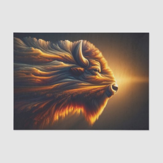 Papier Mousseline Papier de découpage de bison à double exposition m (Recto)