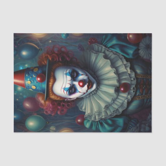 Papier Mousseline Papier de découpage de clown déplaisant (Recto)