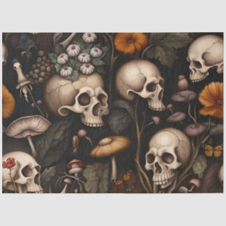 Papier Mousseline Papier de découpage de crâne gothique foncé d'Hall