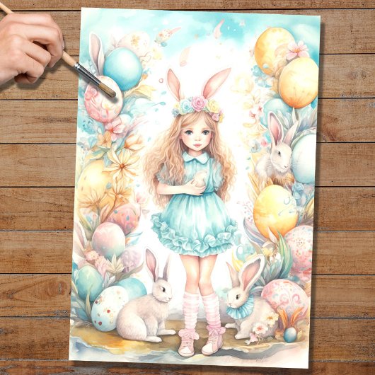 Papier Mousseline Papier de découpage de la fille 2 de Pâques
