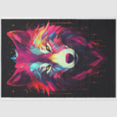 Papier Mousseline Papier de découpage de loup à facettes géométrique (Recto)