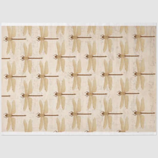 Papier Mousseline Papier de découpage de meubles de libellules (Recto)