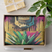 Papier Mousseline Papier de découpage de néon à crâne d'ananas tropi (Cadeau)