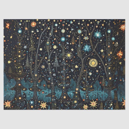 Papier Mousseline Papier de découpage de nuit de Noël lunatique (Recto)