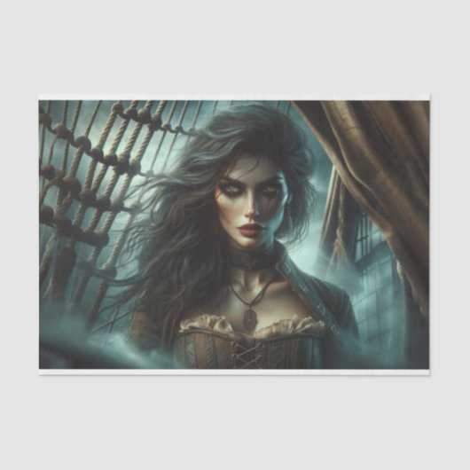 Papier Mousseline Papier de découpage de pirates mystiques à yeux do (Recto)