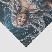 Papier Mousseline Papier de découpage de sirène d'argent (Détail)