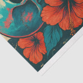 Papier Mousseline Papier de découpage du crâne et de l'hibiscus (Détail)