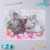 Papier Mousseline Papier de découpage en aquarelle de lapin (Artisanat)