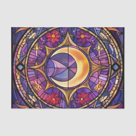 Papier Mousseline Papier de découpage en verre teint mi-lune (Recto)