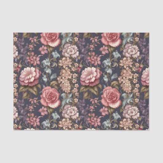Papier Mousseline Papier de découpage Fleurs roses exquis pour Artis (Recto)