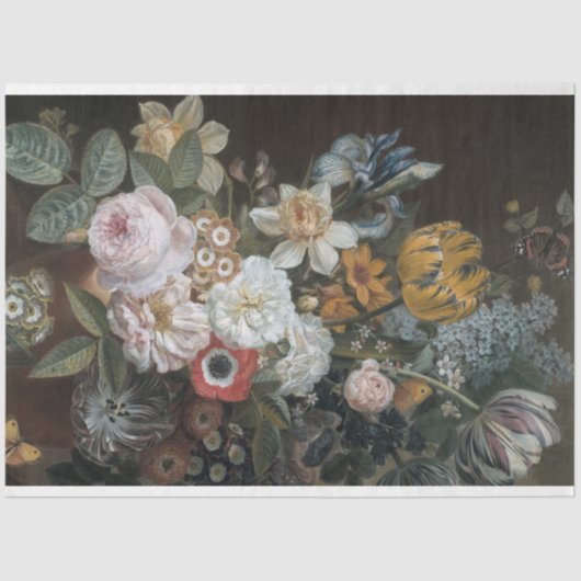 Papier Mousseline Papier de découpage floral d'art fin (Recto)