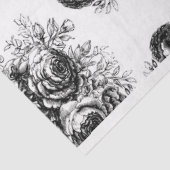 Papier Mousseline Papier de découpage floral noir et blanc (Détail)