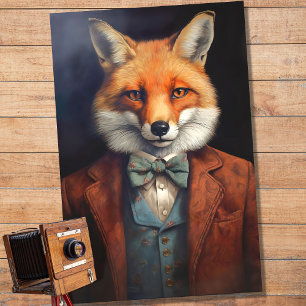 Papier Mousseline Papier de découpage Fox in Suit 1