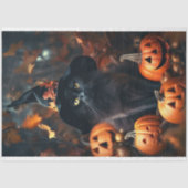 Papier Mousseline Papier de découpage Halloween Witch Chat 2 (Recto)