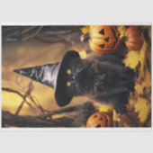 Papier Mousseline Papier de découpage Halloween Witch Chat 4 (Recto)