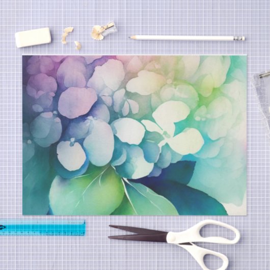 Papier Mousseline Papier de découpage HYDRANGEA (Artisanat)