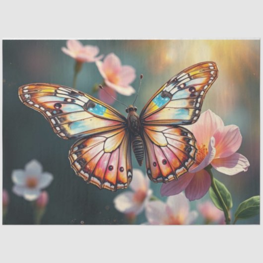 Papier Mousseline Papier de découpage papillon de printemps | Papier (Recto)