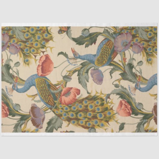 Papier Mousseline Papier de découpage Peacock & floral (Recto)