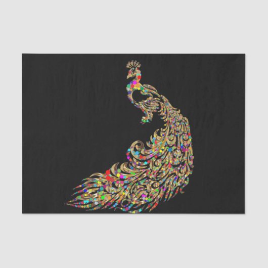 Papier Mousseline Papier de découpage Peacock Or Étincelant (Recto)