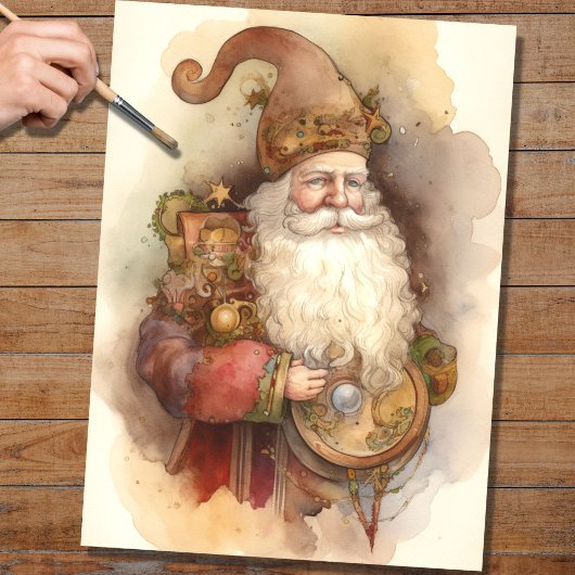 Papier Mousseline Papier de découpage Père Noël 6 nostalgique