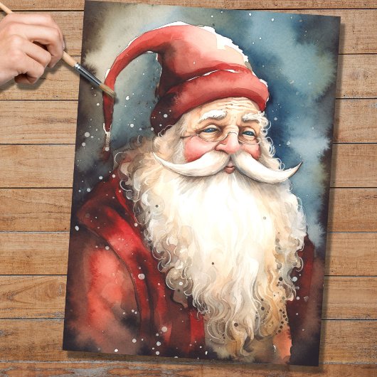 Papier Mousseline Papier de découpage Père Noël 7 nostalgique