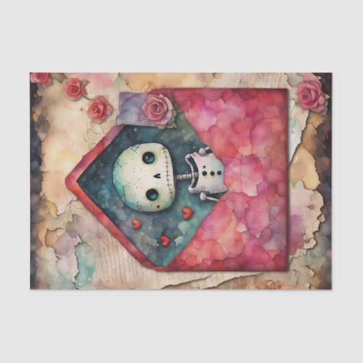 Papier Mousseline Papier de découpage robotique de la Saint-Valentin (Recto)