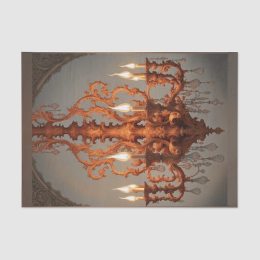 Papier Mousseline Papier de découpage Rococo French Chandelier 5 (Recto)