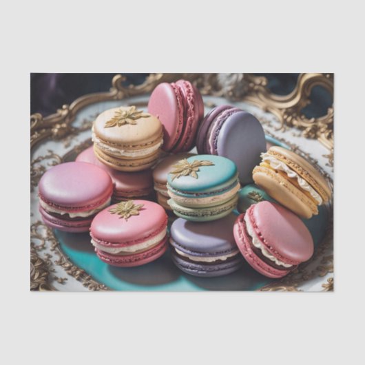 Papier Mousseline Papier de découpage Rococo French Macarons 4 (Recto)