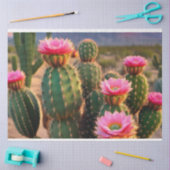 Papier Mousseline Papier de découpage rose et vert Cactus Arizona (Artisanat)