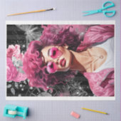 Papier Mousseline Papier de découpage SG2, noir et rose (Artisanat)