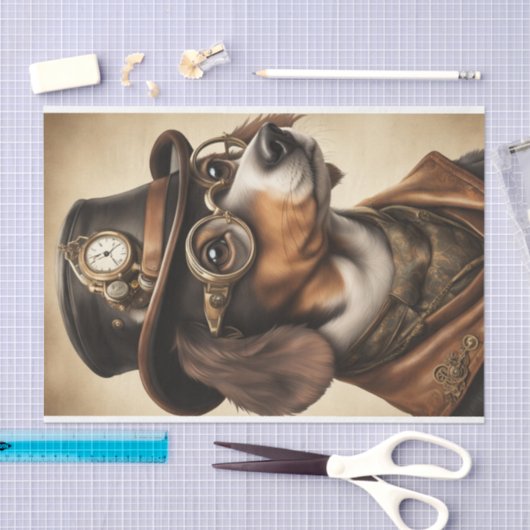 Papier Mousseline Papier de découpage Steampunk Dachshund (Artisanat)