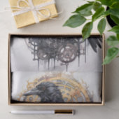 Papier Mousseline Papier de découpage Steampunk Raven 4 (Cadeau)