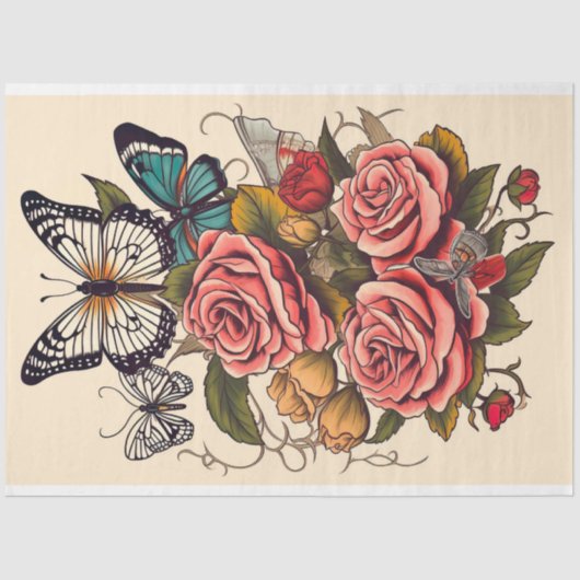 Papier Mousseline Papier de découpage Tatouage 4 (Recto)