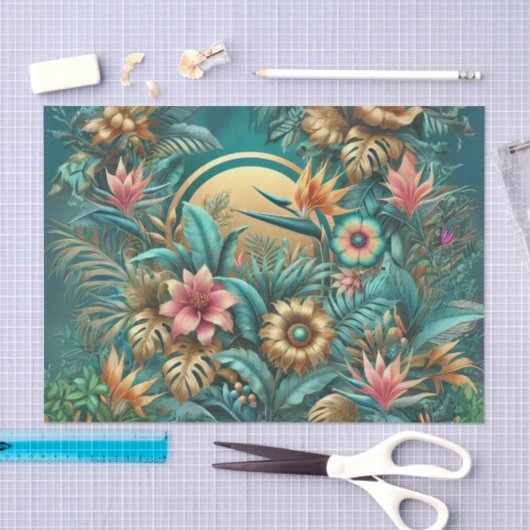 Papier Mousseline Papier de découpage Tropical Iridescendant (Artisanat)