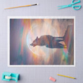 Papier Mousseline Papier de fond Aurora Fog Wolf (Artisanat)