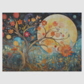 Papier Mousseline Papier de fond de découpage d'arbre à fleurs orang (Recto)