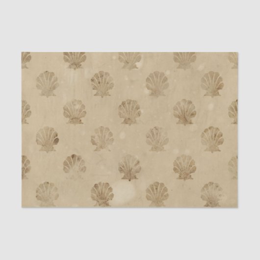 Papier Mousseline Papier de fond de découpage des coques de mer vint (Recto)