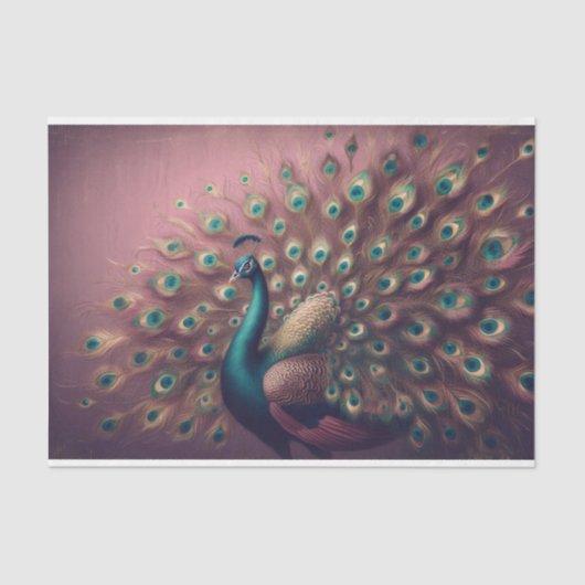 Papier Mousseline Papier de fond de découpage pour oiseaux de paon (Recto)