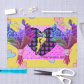 Papier Mousseline Papier de fond Heureuse Sainte-Valentin COLLAGE (Artisanat)