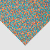 Papier Mousseline Papier de fond orange et Turquoise calqué (Détail)